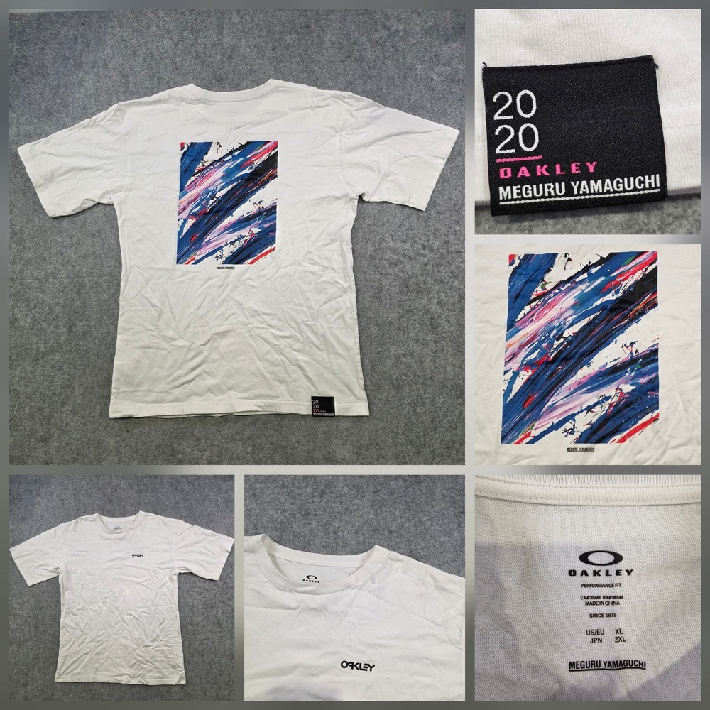 Oakley Shirt Mens XL White Meguru Yamaguchi Abstract Art Graphic 2020 Tee
